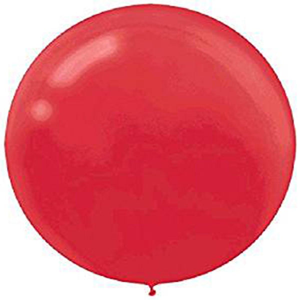 4 Apple Red Round Latex Balloons 24"
