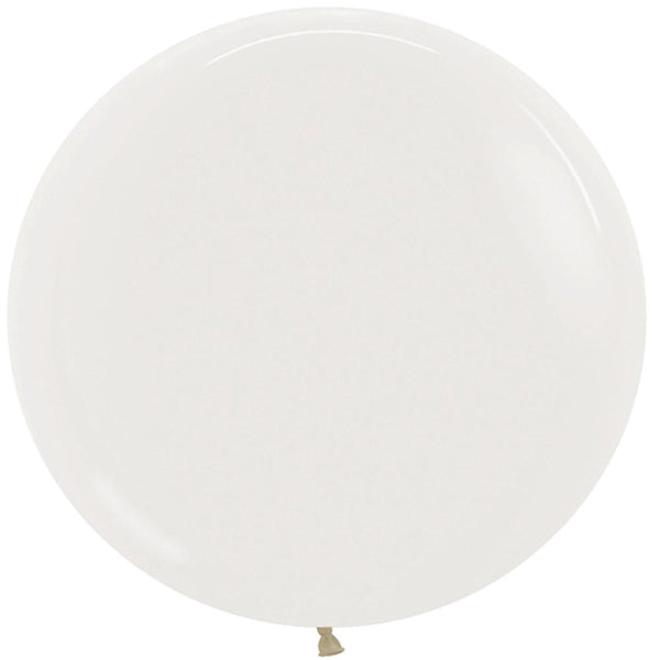 4 Clear Round Latex Balloons 24"