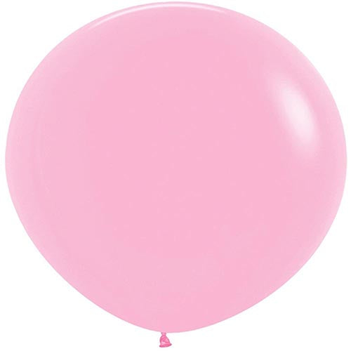 4 Fashion Bubble Gum Pink Round Latex Balloons 24"