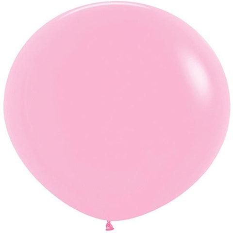 4 Fashion Bubble Gum Pink Round Latex Balloons 24"