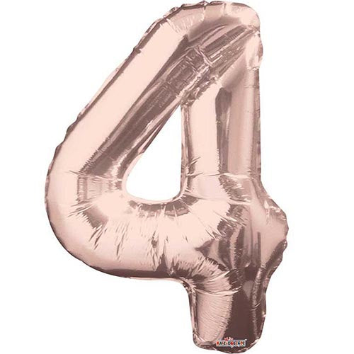 Giant Rose Gold Number 4 Foil Balloon 34"