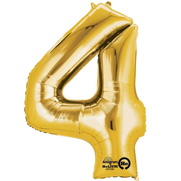 Gold Number Balloon
