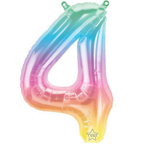 Mini Shape Air - Filled Jelli Ombre Number 4 Foil Balloon 16"
