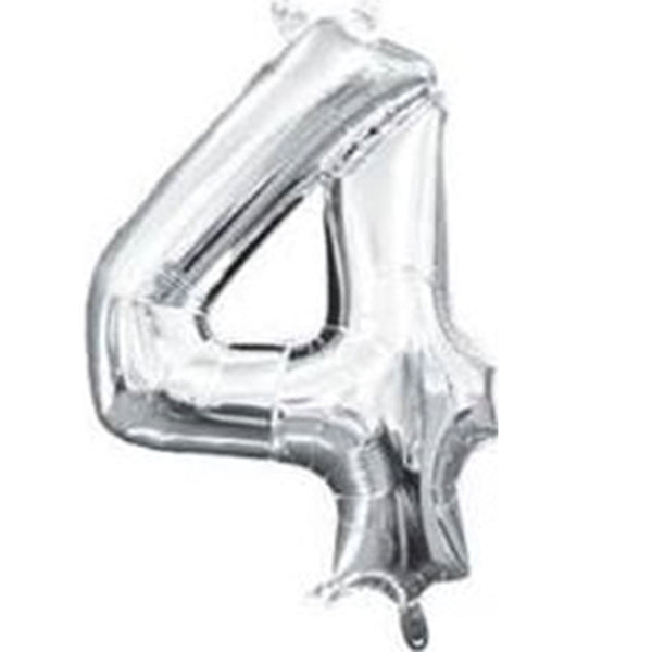 Silver number balloon