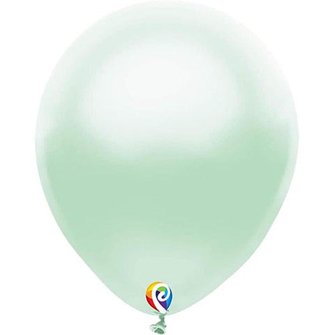 50 Funsational Pearl Mint Green Latex Balloons 12"