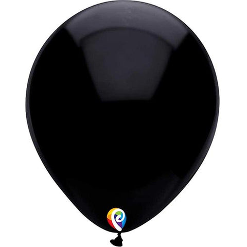 50 Funsational Pearl Black Latex Balloons 12"
