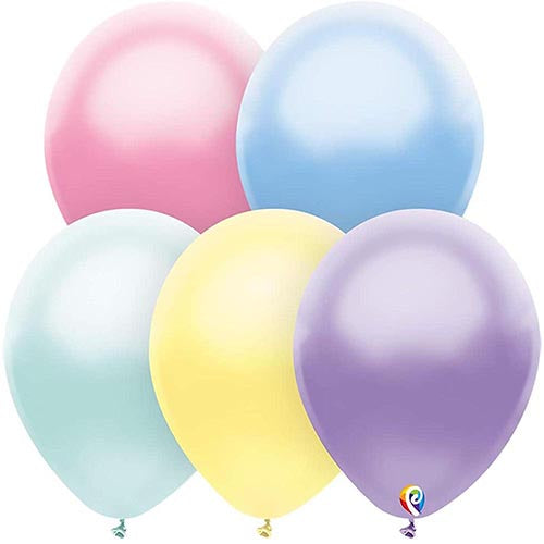 50 Funsational Pearl Pastel Assortment Latex Balloons 12"