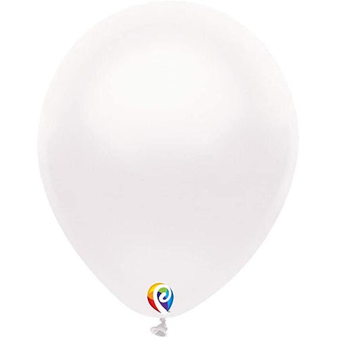 50 Funsational Pearl White Latex Balloons 12"