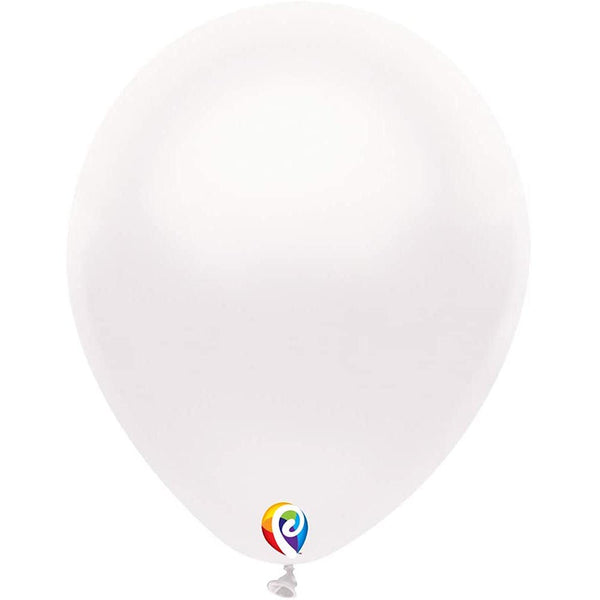 50 Funsational Pearl White Latex Balloons 12"