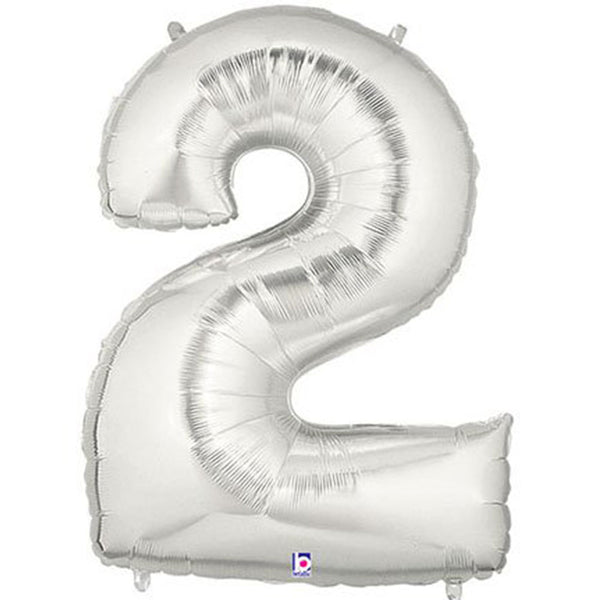 Silver number 2 balloon