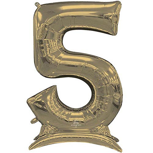 Anagram White Gold Number 5 Fill With Air Foil Balloon 54