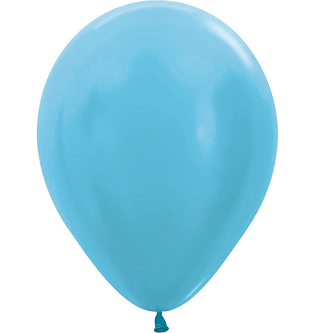 5" Pearl Caribbean Blue Latex Balloons 100ct