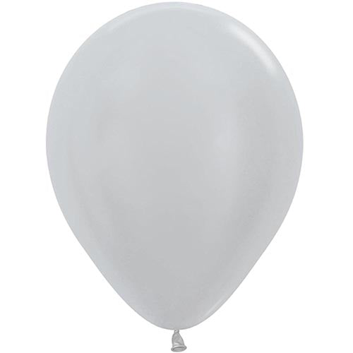 5" Betallatex Metallic Silver Balloons 100ct