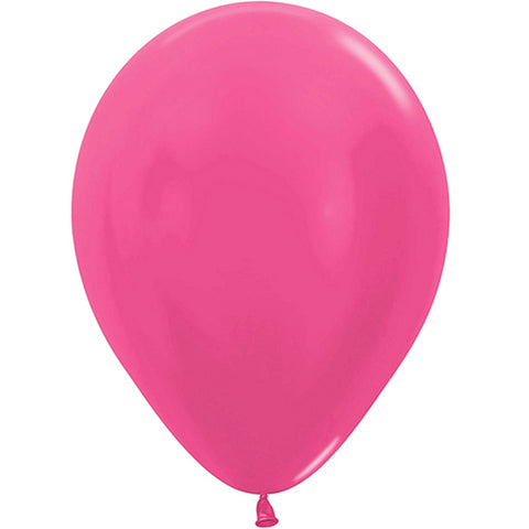 5" Metallic Fuchsia Latex Balloons 100ct