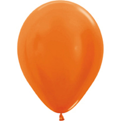 5" Metallic Orange Latex Balloons 100ct