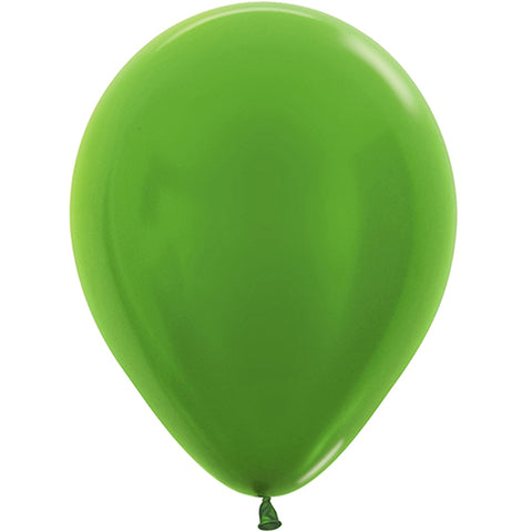 5" Metallic Key Lime Latex Balloons 100ct