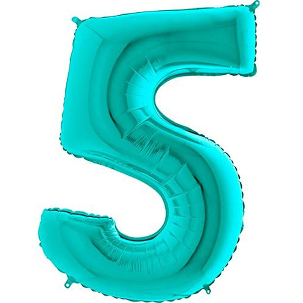 Tiffany Blue number 5 balloon