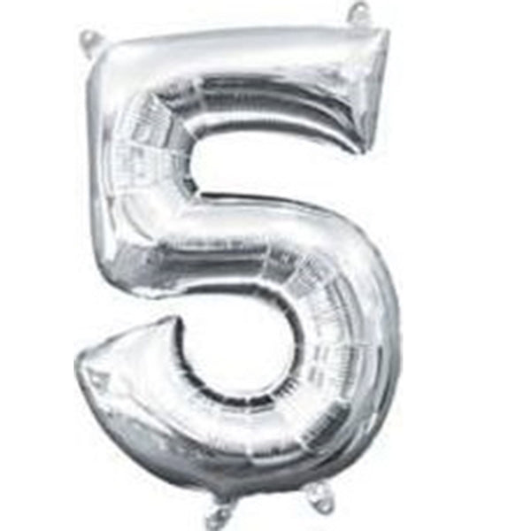 Silver number balloon