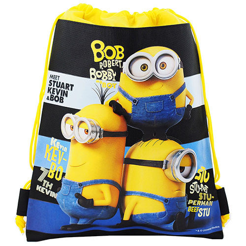 Despicable Me Minions Black Drawstring Bag