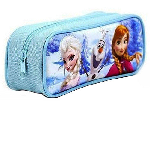 Frozen Character Single Zipper Snow Blue Pencil Case