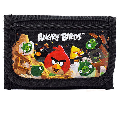 Angry Birds Rovio Authentic Licensed Black Trifold Wallet