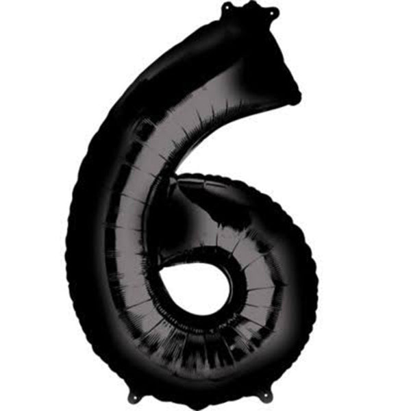 Black number 6 Balloon