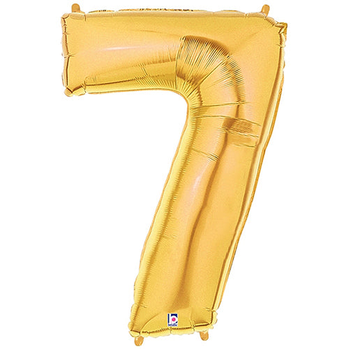 Megaloon Gold Number 7 Foil Balloon 40"