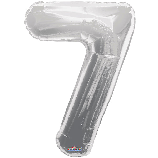 Giant Silver Number 7 Foil Balloon 34"