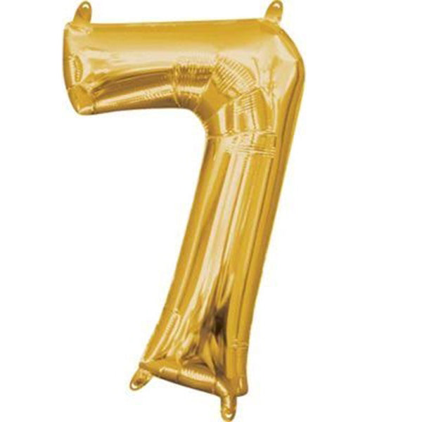 Number 7 Gold Balloon