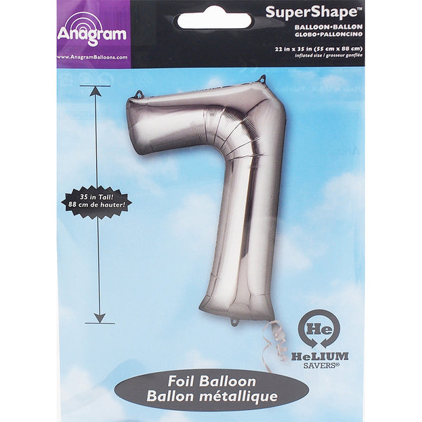 Silver foil number balloon