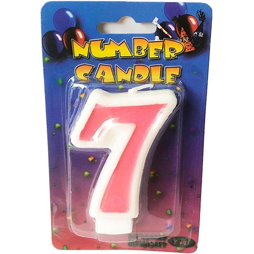 Pink Number 7 Party Candle