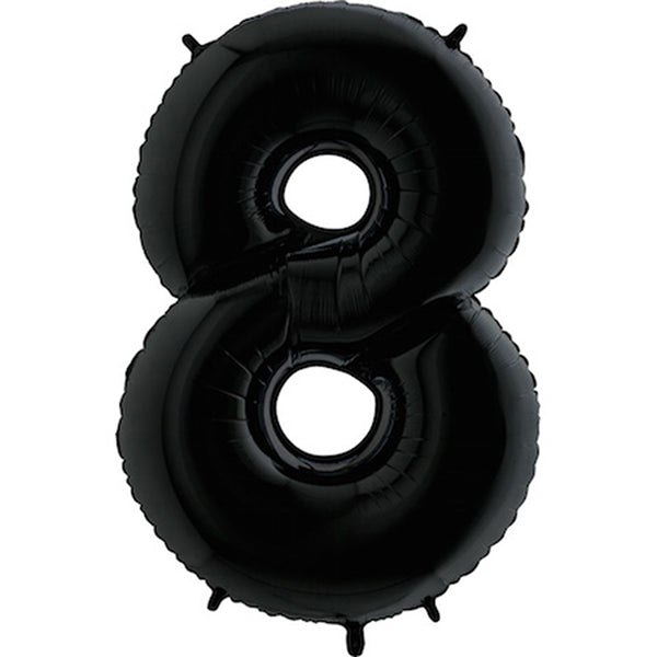 Black Number 8 Balloon
