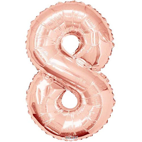Giant Rose Gold Number 8 Foil Balloon 34"