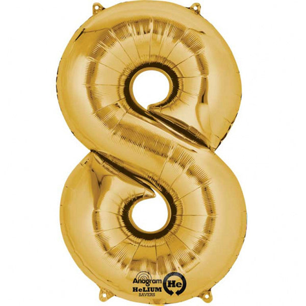 Gold Number Balloon