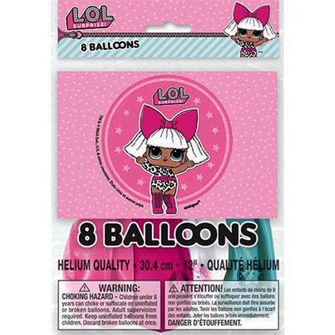 LOL 8 Latex Balloons 12"