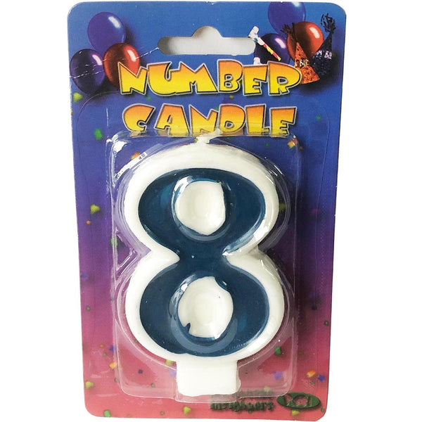 Blue candle number 8
