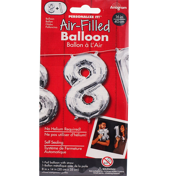 Silver number 8 balloon