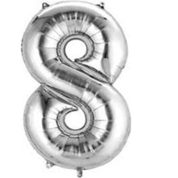 Silver number balloon