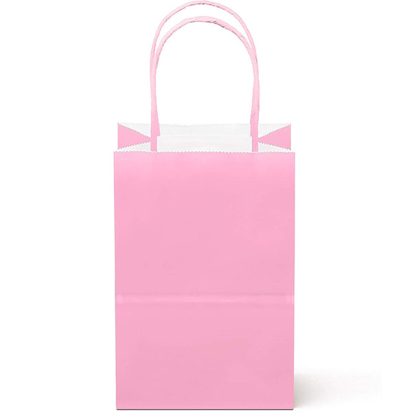 Pink kraft paper goodie bags