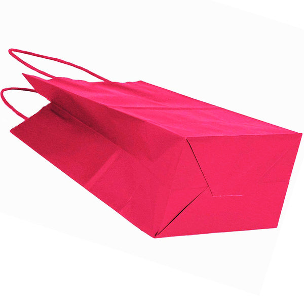 Hot Pink Kraft paper goodie bags