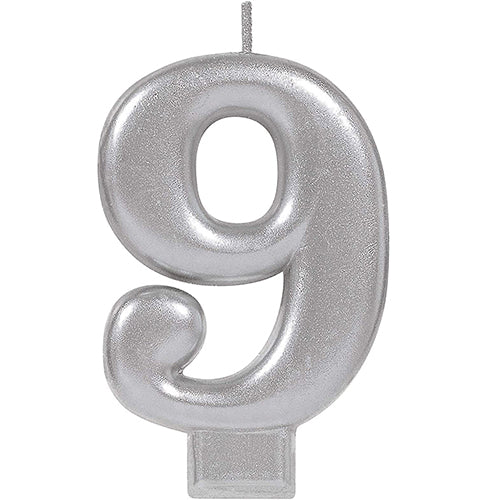 Amscan Silver Number 9 Party Candle