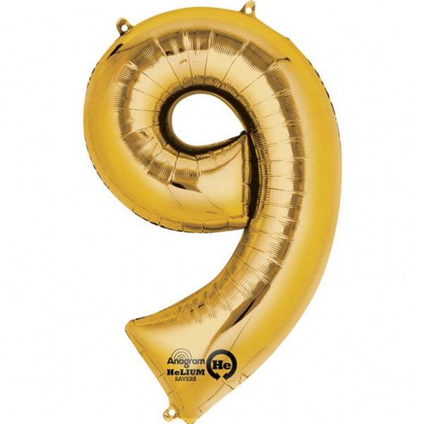 Gold Number Balloon