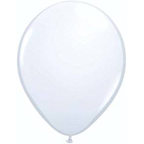 100 Qualatex White Latex Balloons