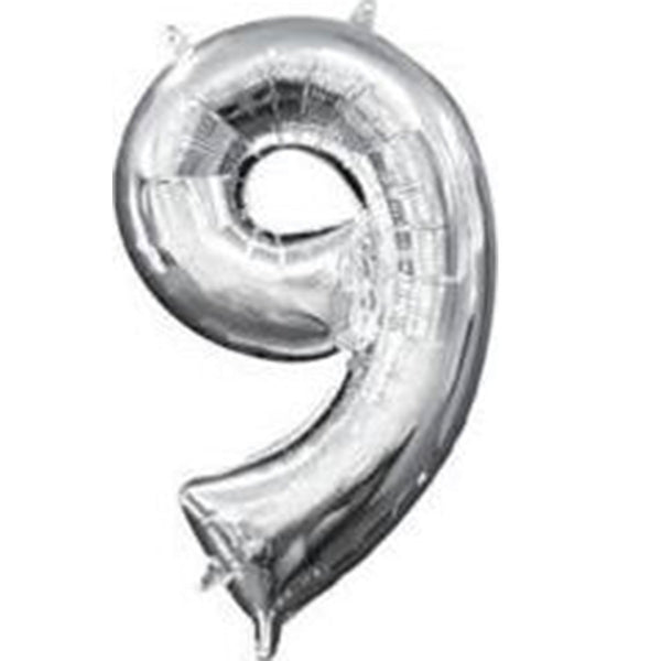 Silver number balloon