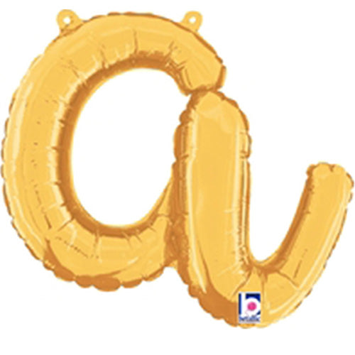 Gold Script Letter A Foil Balloon 14"