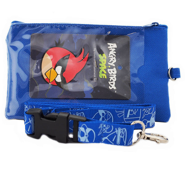 Angry Birds Character Blue Lanyard with Detachable Coin Purse