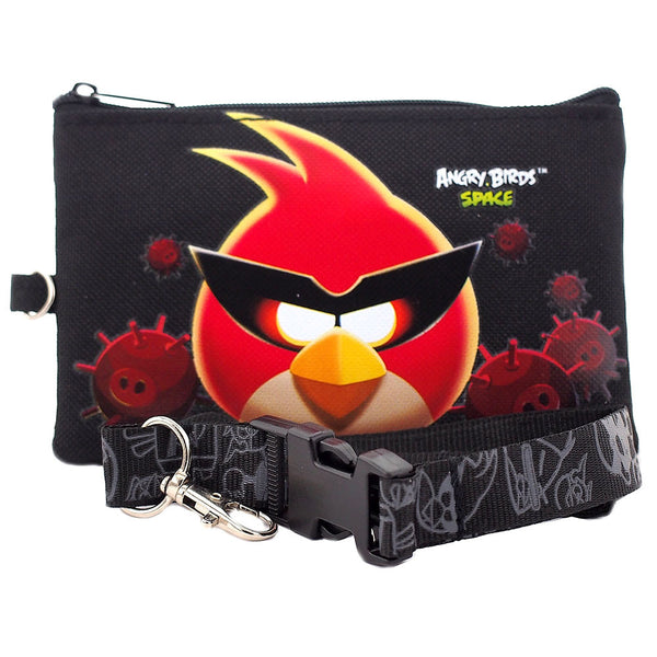 Angry Birds Character Black Lanyard with Detachable Coin Purse