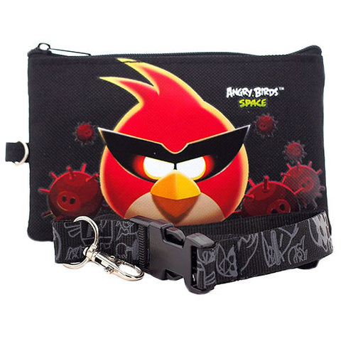 Angry Birds Character Black Lanyard with Detachable Coin Purse