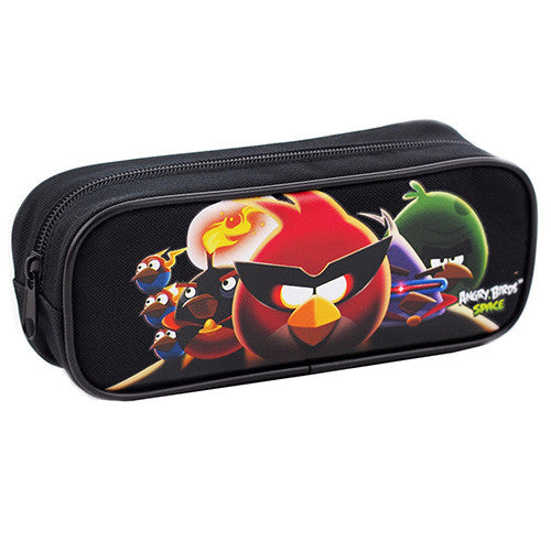 Angry Birds Character Single Zipper Black Pencil Case
