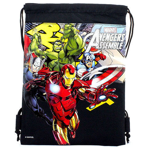 Avengers Character Licensed Black Drawstring Bag